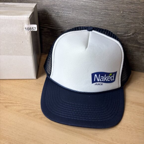 Naked Juice Hat Cap Snapback White Blue Trucker Outdoor Adjustable - Picture 9 of 9